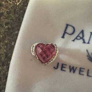 Silver Heart Charm July birthstone